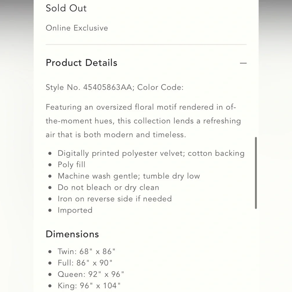 Anthropologie sold out